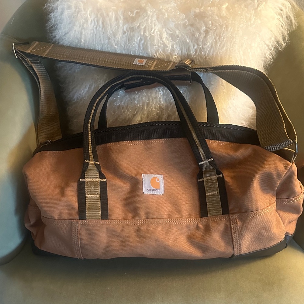 Carhartt Tan Duffel Bag with Black Accents